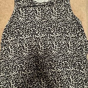 Old Navy Black and White Leopard Print Tank Top